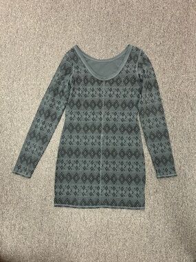 Billabong Teal and Black Patterned Mini Dress